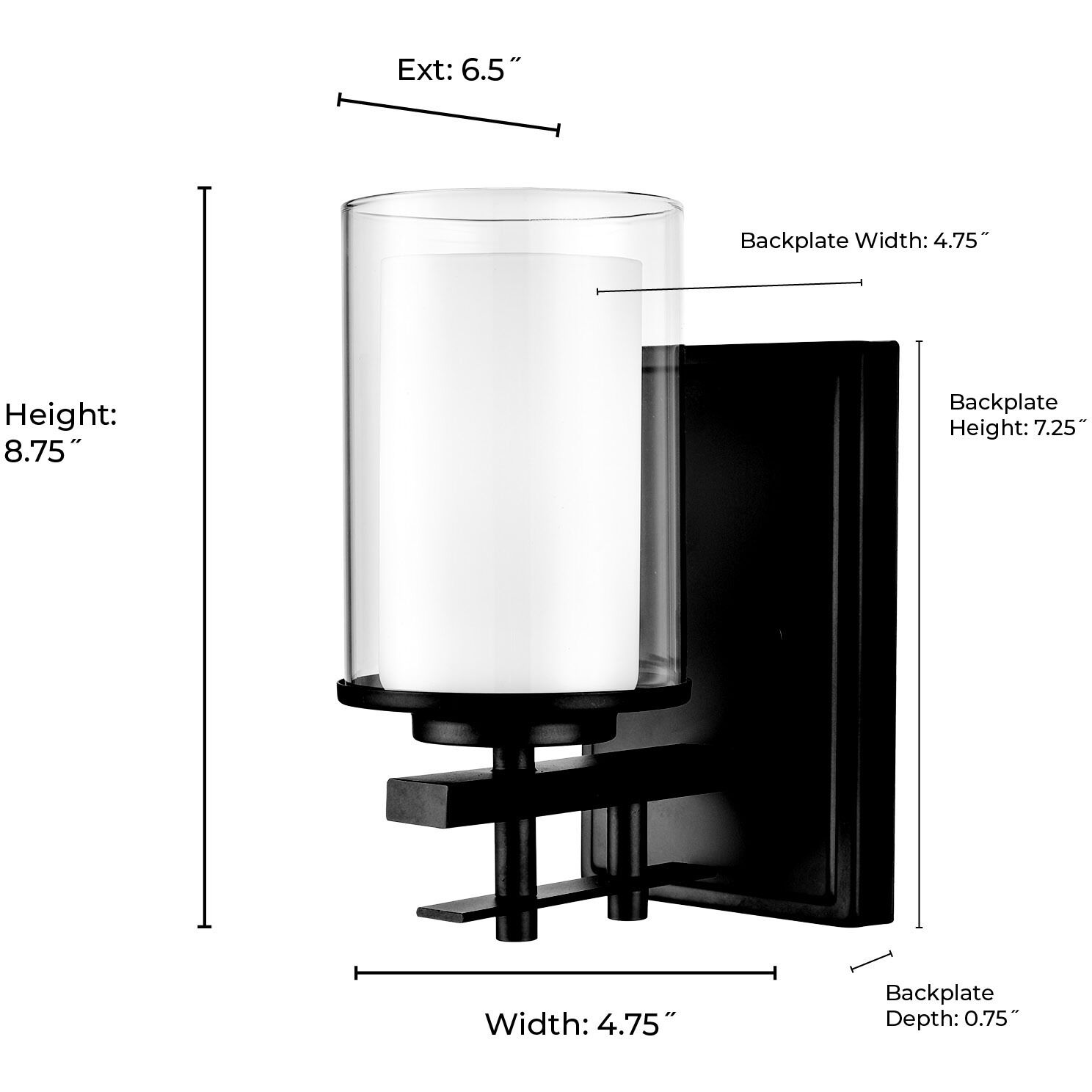 Huderson 1 Light 6.5 inch Matte Black Bathroom Wall Sconce Wall Light